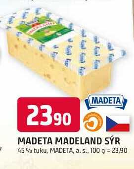 MADETA MADELAND SÝR 45% tuku, 100 g 