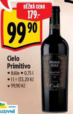 Cielo Primitivo, 0,75 l