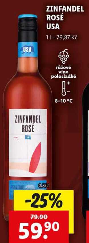 ZINFANDEL ROSÉ USA, 0,75 l