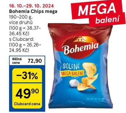 Bohemia Chips mega, 190-200 g