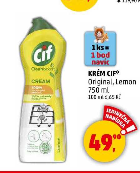 KRÉM CIF Original, Lemon, 750 ml 