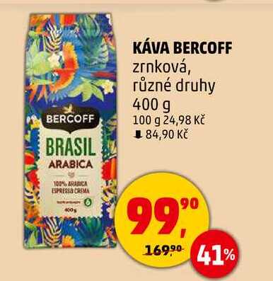 KÁVA BERCOFF zrnková, 400 g