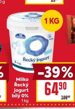 Milko Řecký jogurt bílý 0% 1 kg  