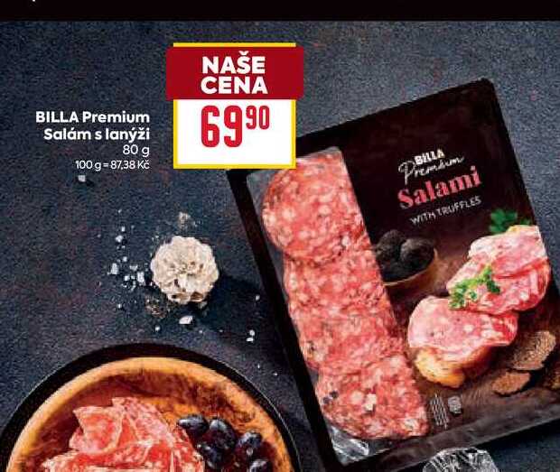 BILLA Premium Salám s lanýži 80 g 