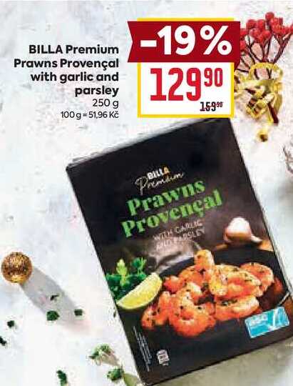 BILLA Premium Prawns Provençal with garlic and parsley 250 g 