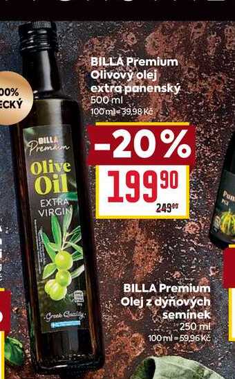 BILLA Premium Olej z dýňových semínek 250 ml 