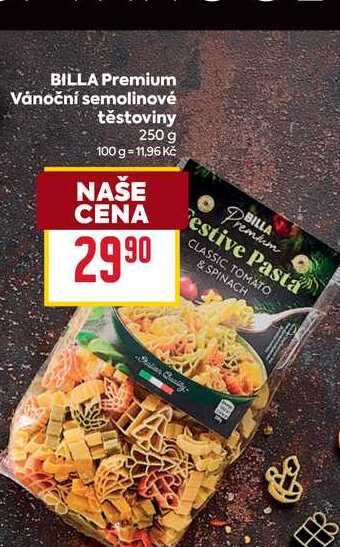 BILLA Premium Vánoční semolinové těstoviny 250 g 