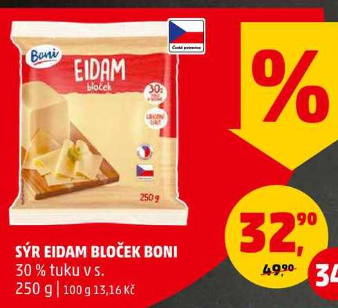 SÝR EIDAM BLOČEK BONI, 250 g 