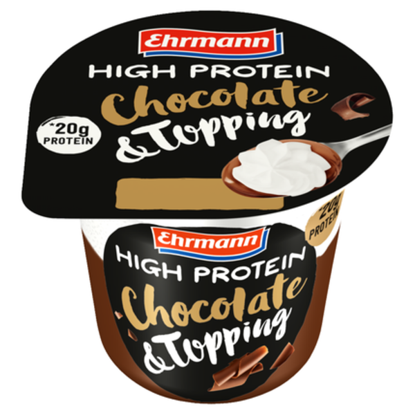 Ehrmann High Protein Pudding s Toppingem Čokoláda