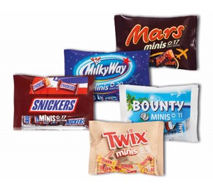 BOUNTY, MARS, TWIX, SNICKERS, MILKY WAY MINIS