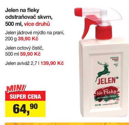 Jelen na fleky odstraňovač skvrn, 500 ml, více druhů 