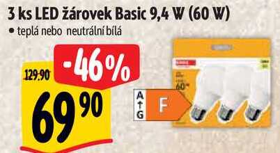 ks LED žárovek Basic 9,4 W (60 W) 