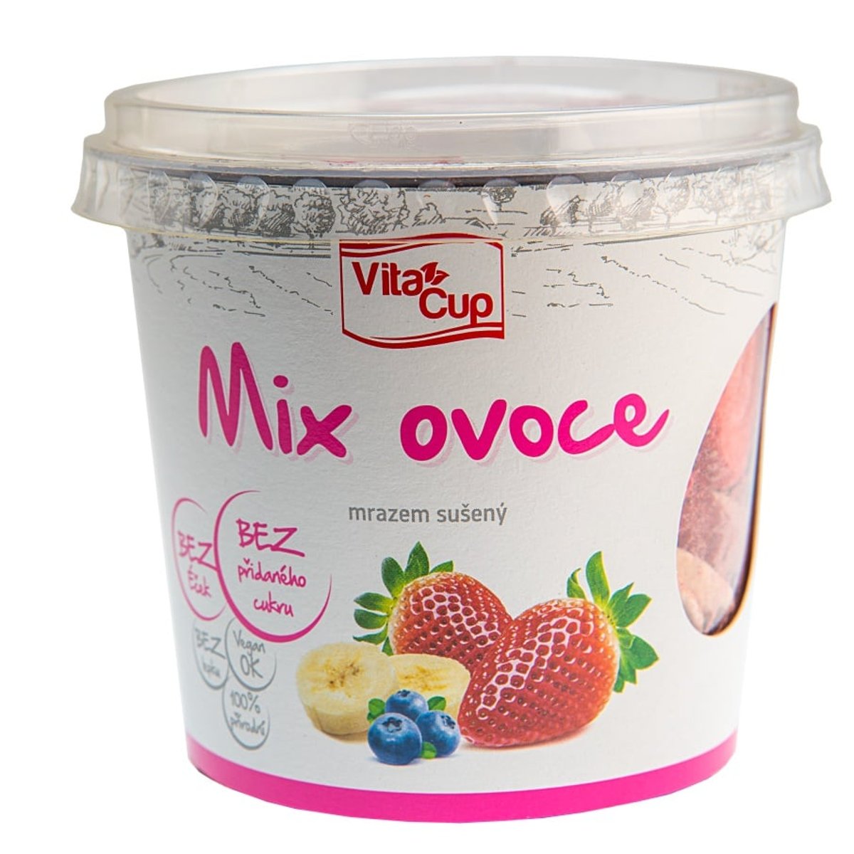 VitaCup Mix jahoda, banán a borůvka mrazem sušené