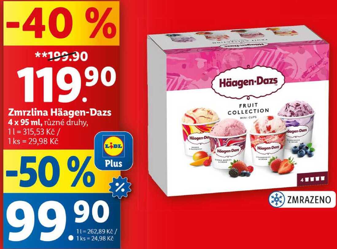 Zmrzlina Häagen-Dazs, 4x 95 ml