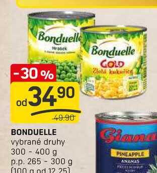 BONDUELLE vybrané druhy 300 - 400 g p.p.