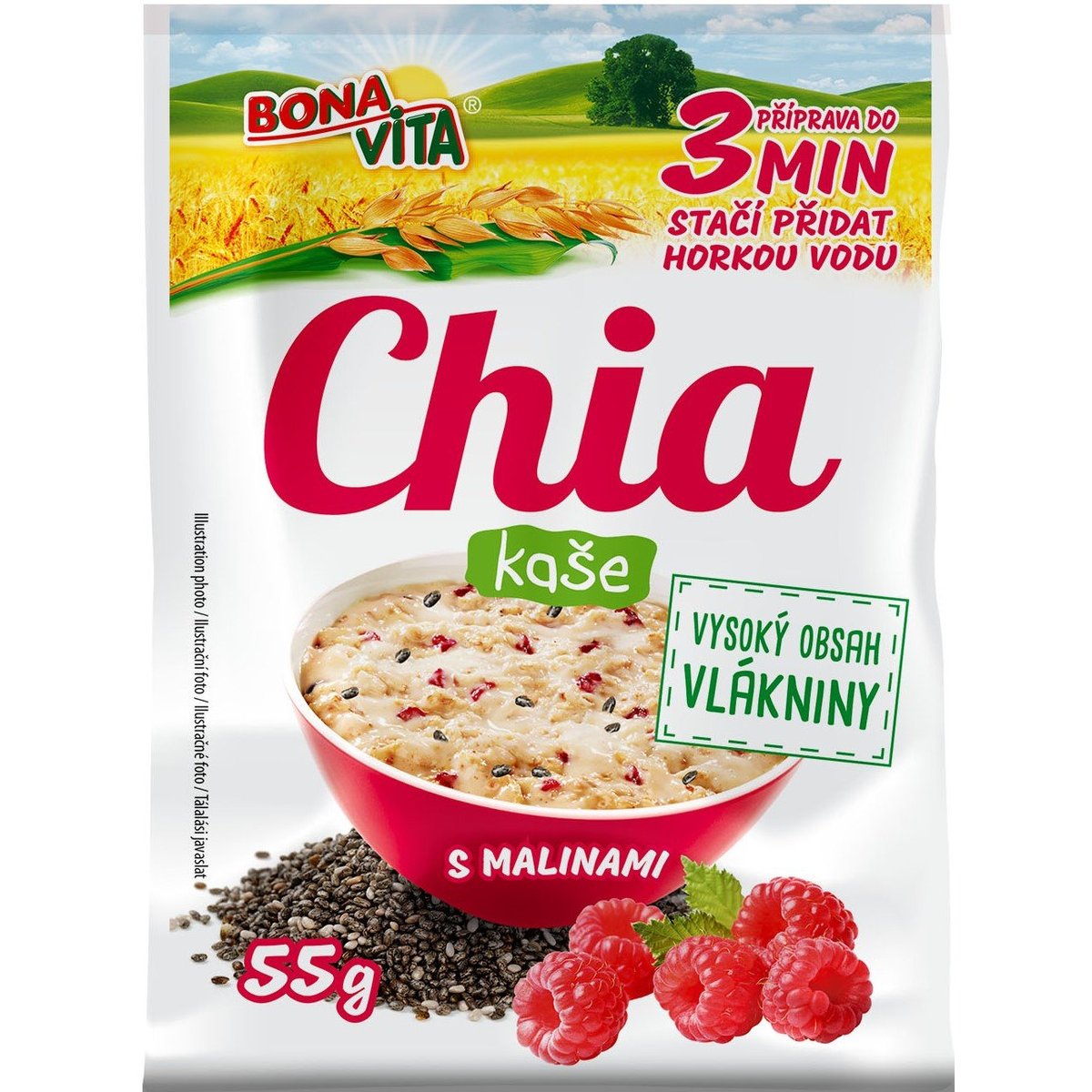 Bonavita Chia kaše oves s malinami