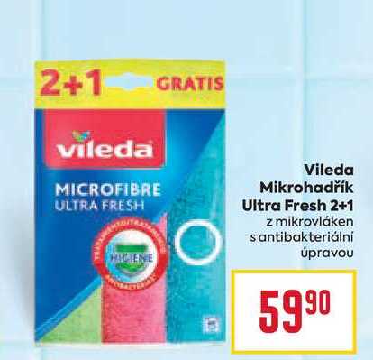 Vileda Mikrohadřík Ultra Fresh 2+1 z mikrovláken s antibakteriální ύρτανου