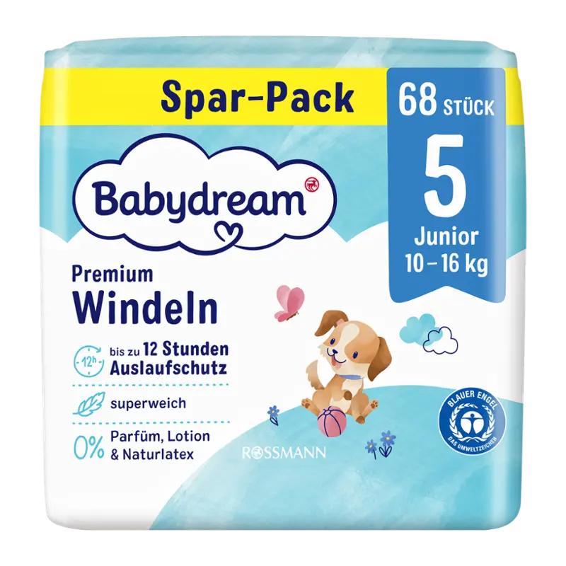 Babydream Plenky Junior Jumbo-Pack 10 - 16 kg vel. 5, 68 ks