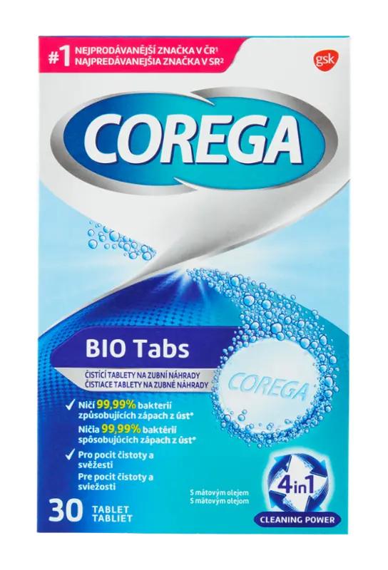 Corega Čistící tablety na zubní náhrady Bio Tabs, 30 ks