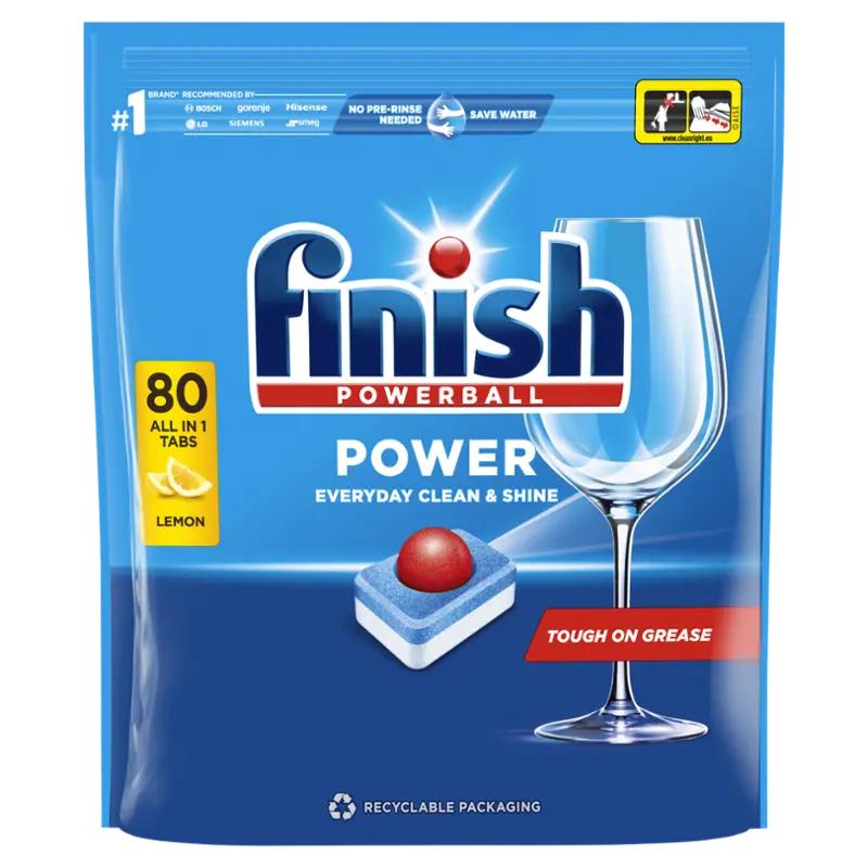 Finish Tablety do myčky nádobí Power All in 1 Lemon Sparkle, 80 ks