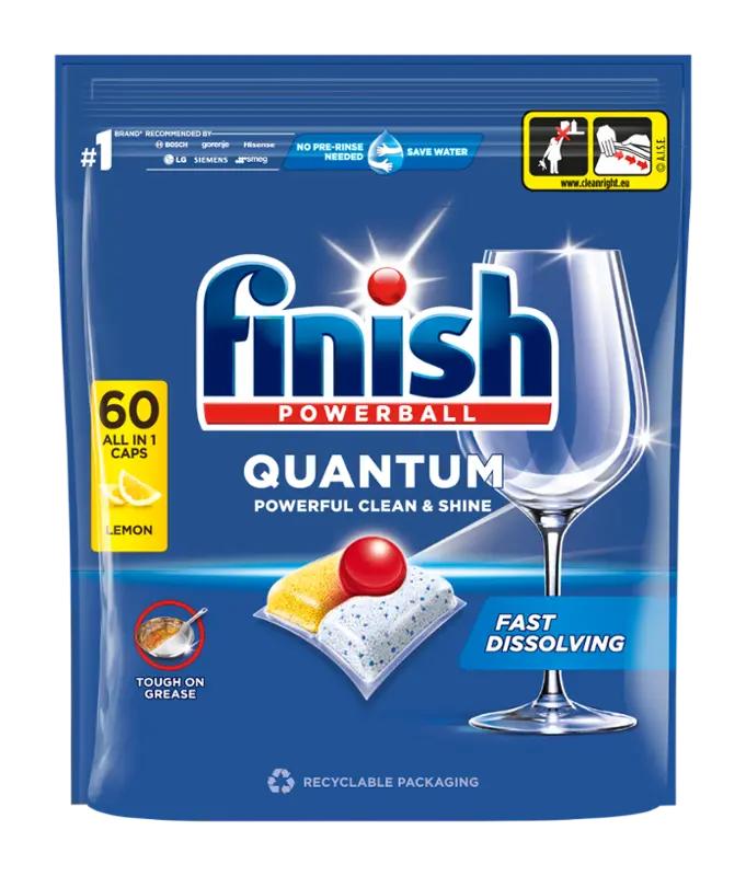 Finish Tablety do myčky nádobí Quantum All in1 Lemon Sparkle, 60 ks