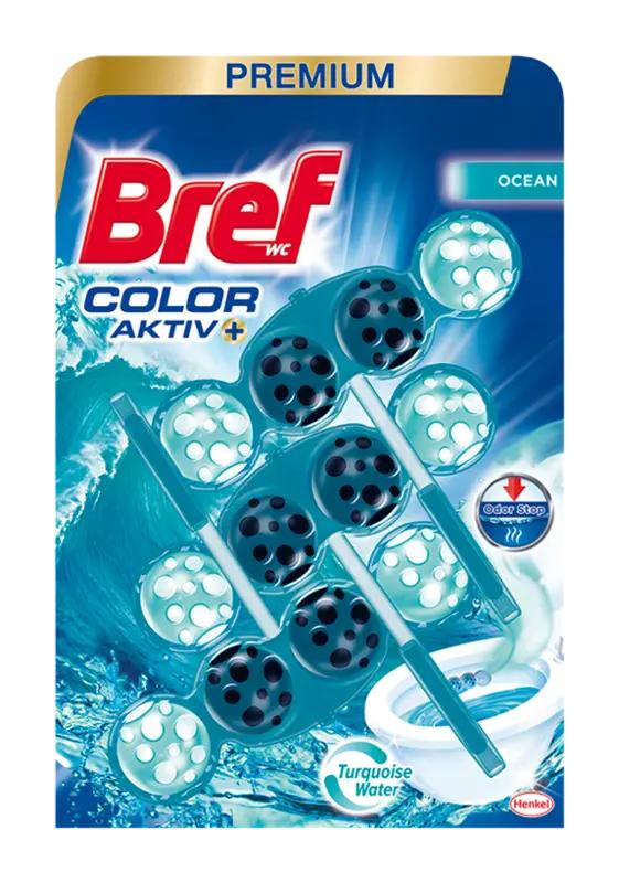 Bref Tuhý WC blok Color Aktiv Ocean, 150 g