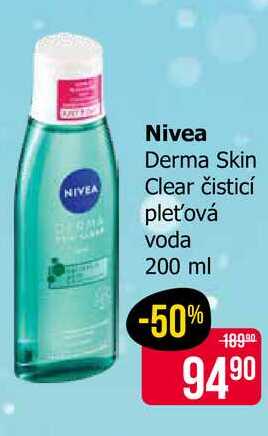 Nivea Derma Skin Clear čisticí pleťová voda 200 ml