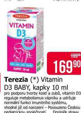 Terezia Vitamin D3 BABY, kapky 10 ml 