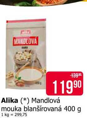 Alika Mandlová mouka blanšírovaná 400 g 