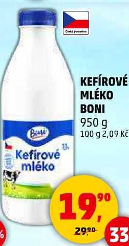 KEFÍROVÉ MLÉKO BONI, 950 g v akci