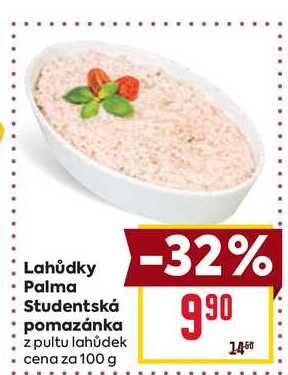 Lahůdky Palma Studentská pomazánka z pultu lahůdek cena za 100g