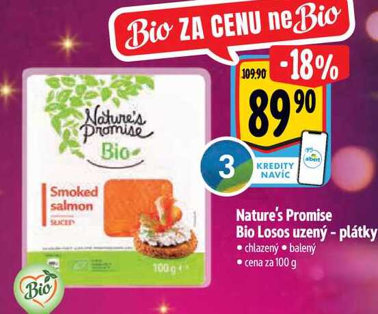   Nature's Promise Bio Losos uzený - plátky 100 g