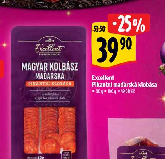   Excellent Pikantní maďarská klobása 80 g 