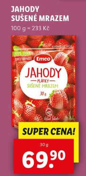 JAHODY SUŠENÉ MRAZEM, 30 g