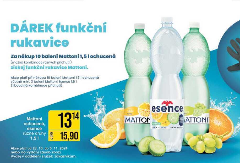 Mattoni ochucená, esence různé druhy 1,5l