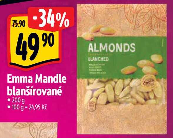 Emma Mandle blanšírované, 200 g 