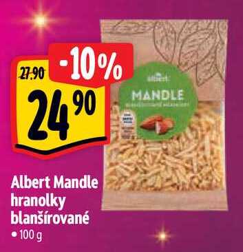 Albert Mandle hranolky blanšírované, 100 g