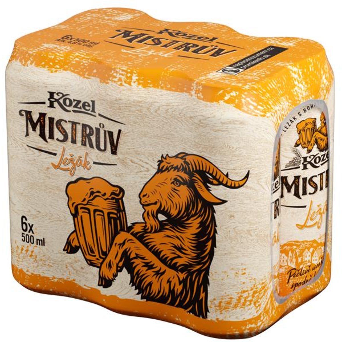 Velkopopovický Kozel Mistrův ležák světlý 6×0,5 l plech