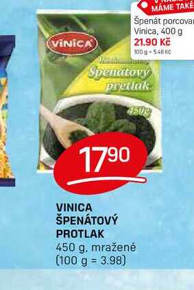 VINICA ŠPENÁTOVÝ PROTLAK 450 g. mražené