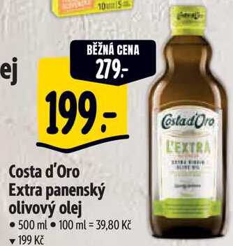 Costa d'Oro Extra panenský olivový olej, 500 ml