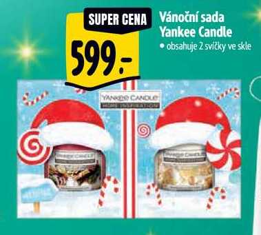 Vánoční sada Yankee Candle, obsahuje 2 svíčky ve skle