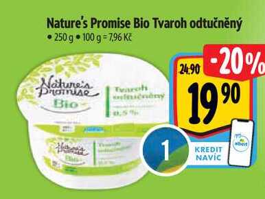 Nature's Promise Bio Tvaroh odtučněný, 250 g