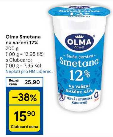 Olma Smetana na vaření 12%, 200 g