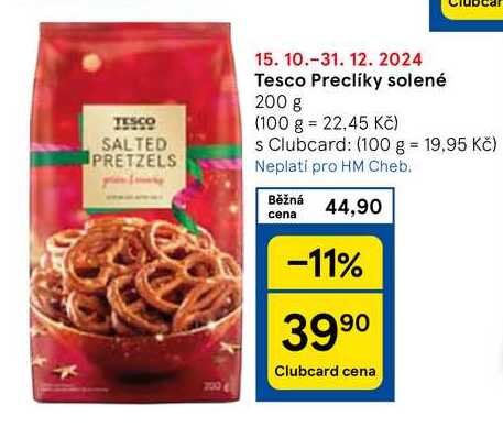 Tesco Preclíky solené, 200 g