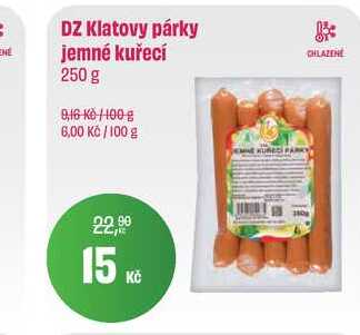 DZ Klatovy párky jemné kuřecí 250 g 