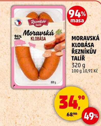 MORAVSKÁ KLOBÁSA ŘEZNÍKŮV TALÍŘ, 320 g 