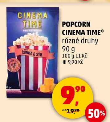 POPCORN SUNKA & SYR CINEMA TIME různé druhy, 90 g