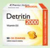 Detritin Vitamin D3 2000 IU 90+30 měkkých tobolek 1 tob. = 2,08 Kč