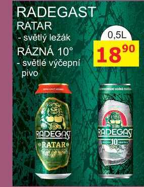 RADEGAST RATAR - světlý ležák 0,5L plech