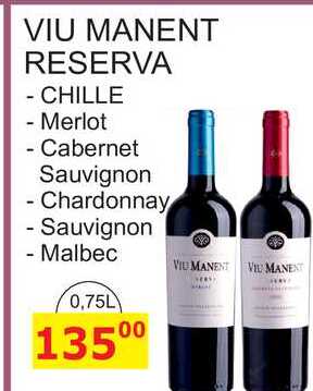 VIU MANENT RESERVA CHILLE 0,75L 